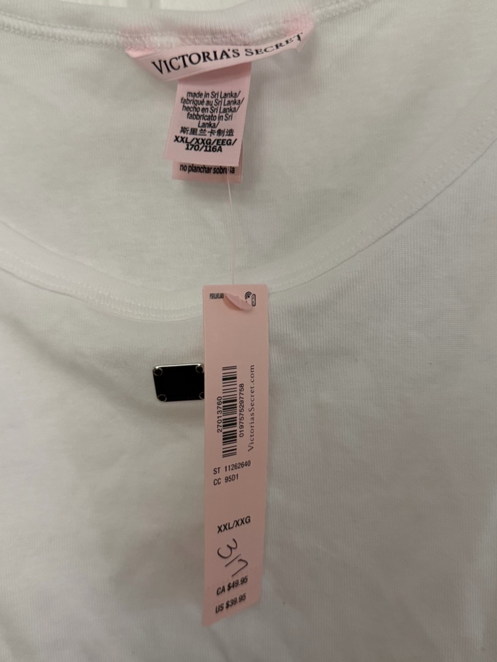 Victoria's Secret White Scoop Neck Cropped Tank Top - Picture 2 of 3